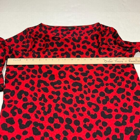 Ann Taylor Blouse Animal Print Long Sleeve Flowy Lightweight Top PS Petites - Picture 8 of 12